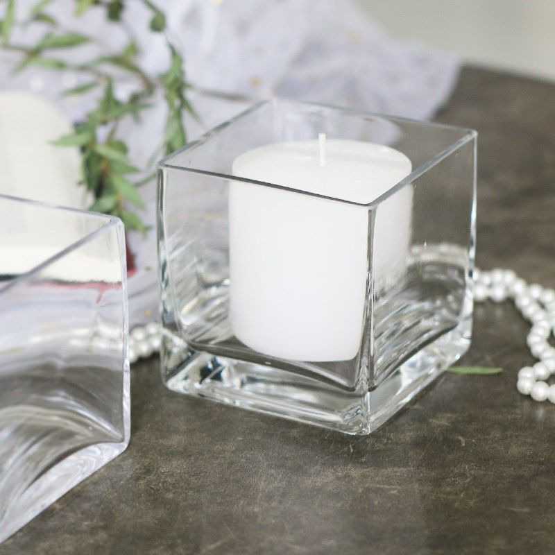 透明正方形玻璃花瓶几何水培花盆20cm加厚大号水培家居轻奢摆件,家居饰品,花瓶,淘宝优惠券,粉丝福利购,淘宝优惠卷