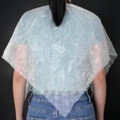 一次性烫染发披肩围布围脖发廊美发焗油塑料防水透明免洗理发围布