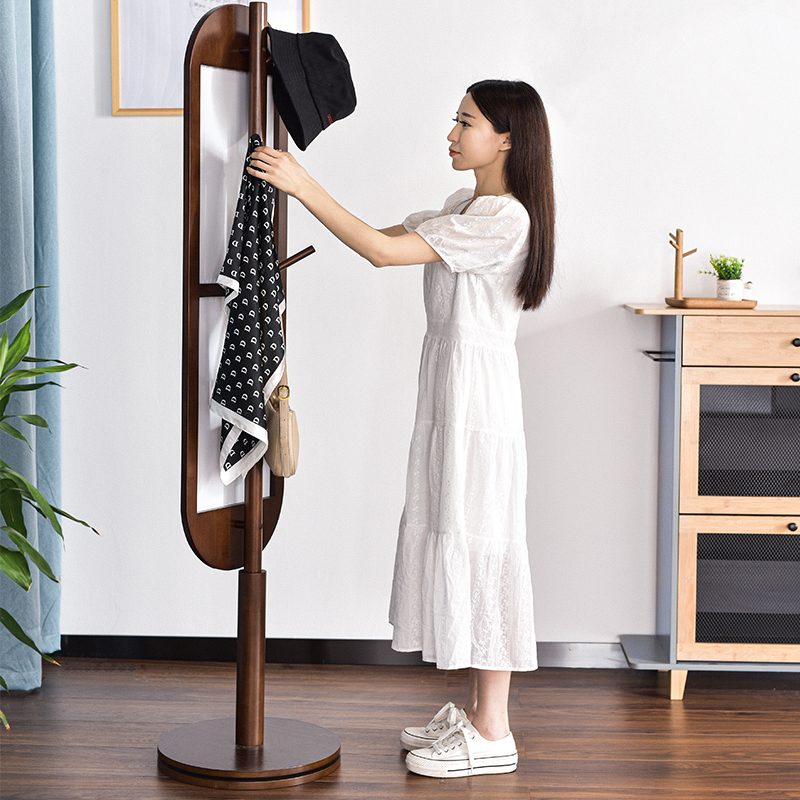 镜子全身镜女生卧室穿衣镜挂衣架一体立式可旋转家用试衣镜落地镜