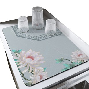 厨房硅藻泥洗漱台面沥水垫吸水垫碗盘杯子免洗茶吧台垫子浴室台垫