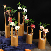 刺身装 饰竹筒藤花海鲜姿造干冰竹筒酒店摆盘花草餐厅菜品盘饰摆件