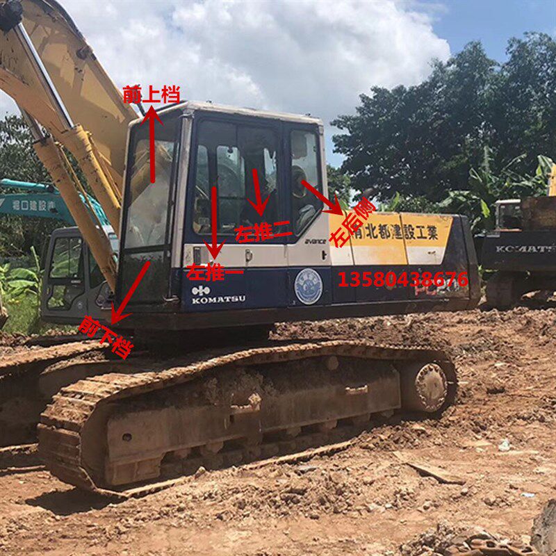 挖掘机配件小松PC60/100/120/200-5前档后档左右门窗上下挡风玻璃