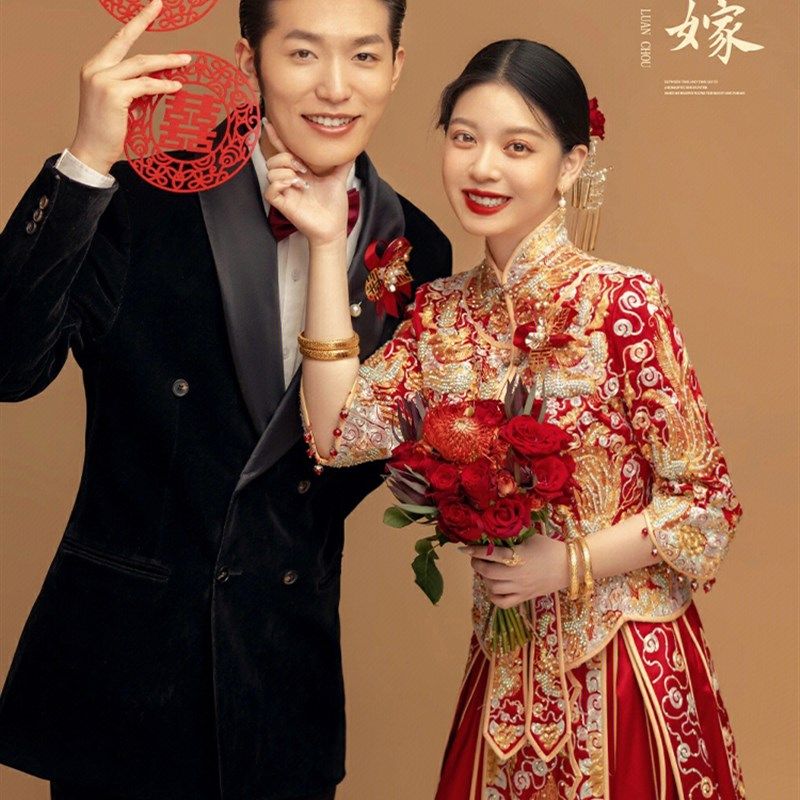 秀禾服2022新款结婚龙凤褂新娘礼服中式嫁衣修身显瘦出阁喜服秀和