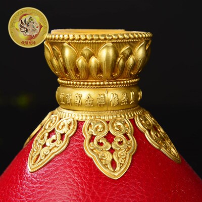 亚青纯铜手摇底座红皮手摇转金轮底座转金筒座子家用客厅摆件包邮