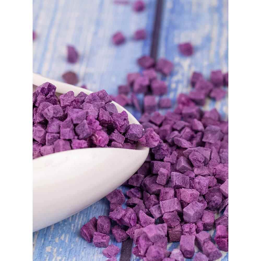 冻干紫薯丁块粒干碎果蔬脆无添加糖烘焙装饰原料500g煮熬粥饭商用
