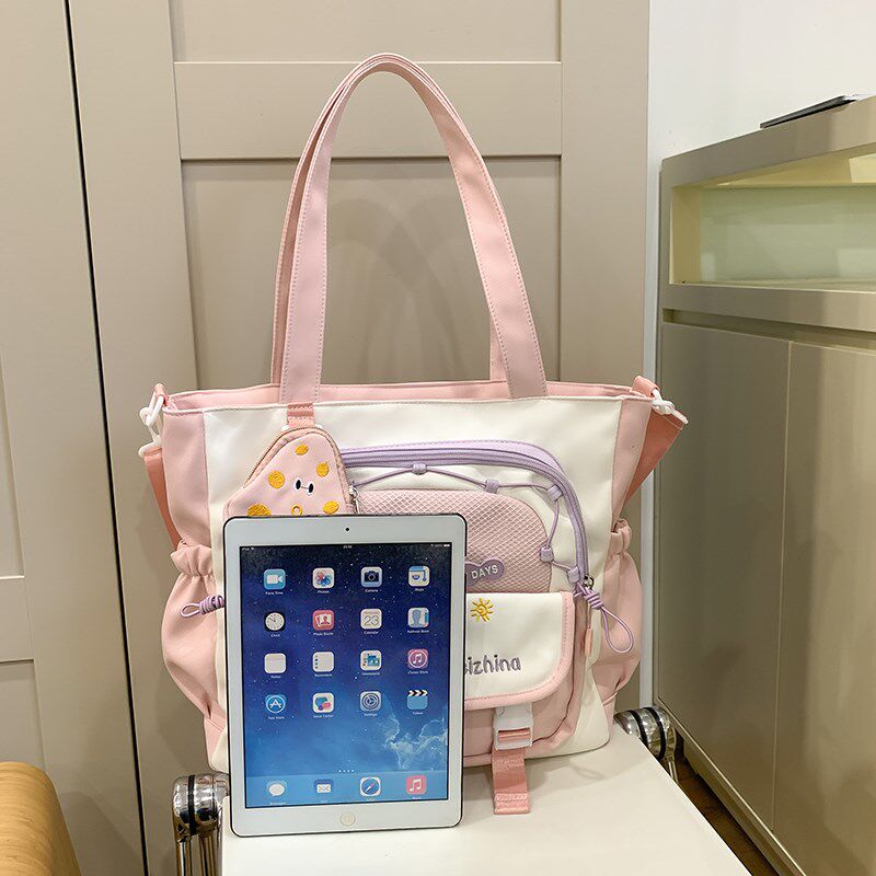 帆布包女单肩斜包挎日系大容量手提袋F拎书学上课包袋生百搭热卖