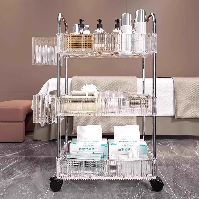 现货速发车小推车化妆品收纳置物架理发店工具柜美睫烫染美甲置物