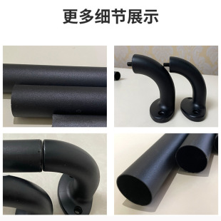 设计家用帘子全遮光属调节伸缩杆 房间遮光窗帘杆阳台打孔包裹式