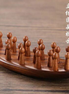 檀木按摩梳22齿圆润木质