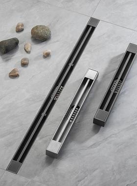 0可定制34不锈钢长条型极窄黑色长地铜芯73256间防臭卫生漏线性卡