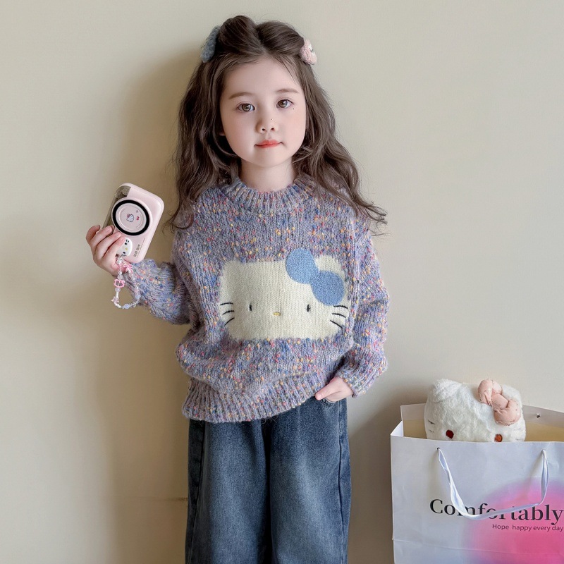 女童毛衣秋冬装2025新款洋气女宝宝毛线套头衫儿童冬款打底衫童装