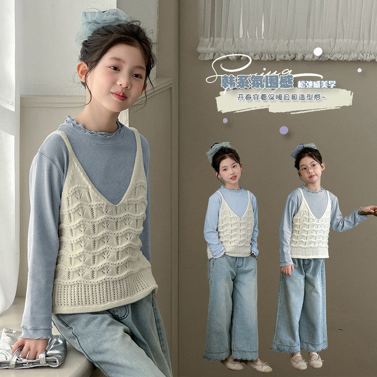 女童牛仔裤儿童春装裤子2026春季新款刺绣阔腿裤女孩春秋款休闲裤,童装/婴儿装/亲子装,儿童牛仔裤,淘宝优惠券,粉丝福利购,淘宝优惠卷