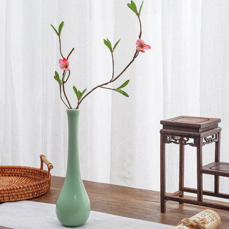 陶瓷小花瓶豆青釉花器干花花插家居简约风装饰茶桌复古风水培摆件,家居饰品,花瓶,淘宝优惠券,粉丝福利购,淘宝优惠卷