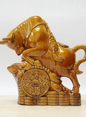 唐三彩陶瓷牛风水牛摆件客厅家居玄关办公室开业摆设装饰品工艺品