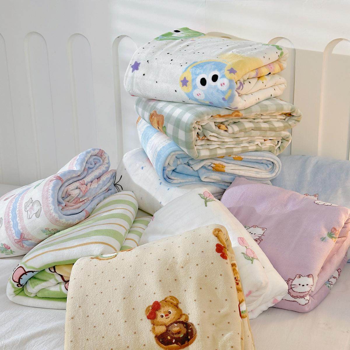 【富士商店】少女风小清新牛奶绒床单学生被单家居单件加绒被单