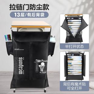 悟生初高中学生黑色大容量牛津布防尘拉炼 炼 门教室课桌收纳书袋