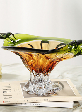 热带雨林琉璃果盘艺术摆件客厅餐桌样板房茶几收纳果篓乾果盘装饰