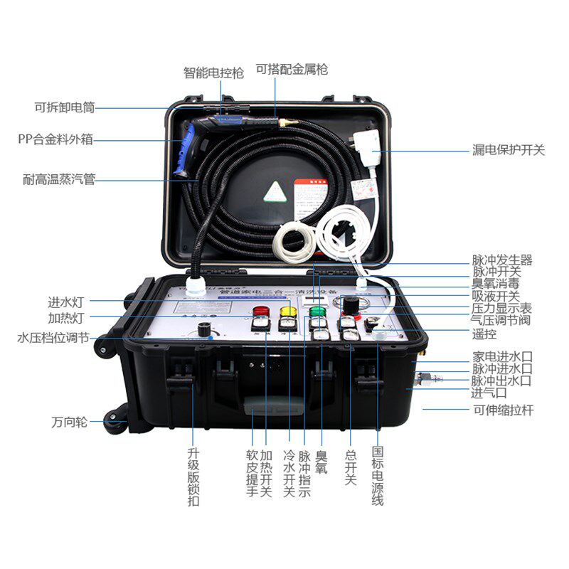 家电清洗多功能一体机高温蒸汽清洁机地暖射弹脉冲自来水管清洗机