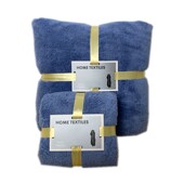 手感细腻 三色珊瑚绒加大加厚家用毛巾浴巾 两件入