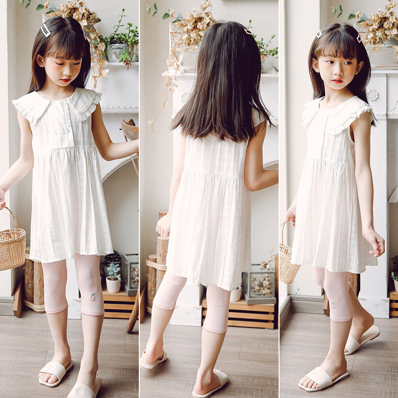 宝宝2021夏季薄款打底裤女童七分裤纯棉儿童裤子夏天外穿灰色白色,童装/婴儿装/亲子装,裤子,淘宝优惠券,粉丝福利购,淘宝优惠卷