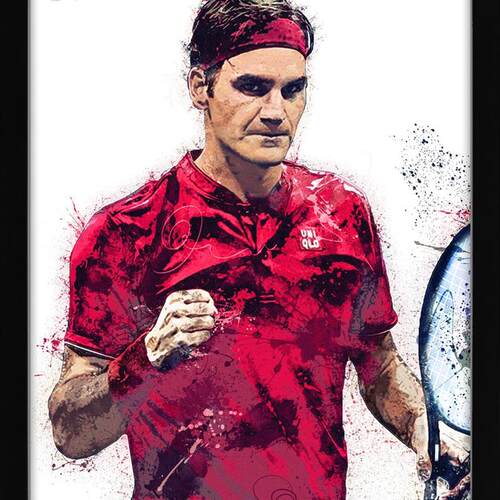 装饰画有框画挂画墙壁版画网球体育纳达尔费德勒体育馆健身TENNIS