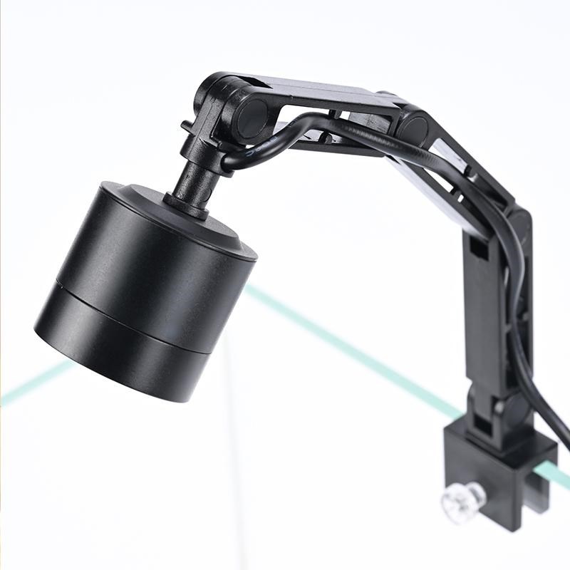 迷你鱼缸小射灯机械臂调焦灯三色变光南美溪流水族led鱼缸照明灯