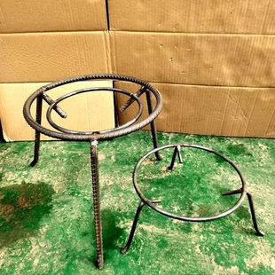 放锅架柴火三角架钢筋焊接铁双层锅螺纹钢柴火三脚架加粗老式炉架