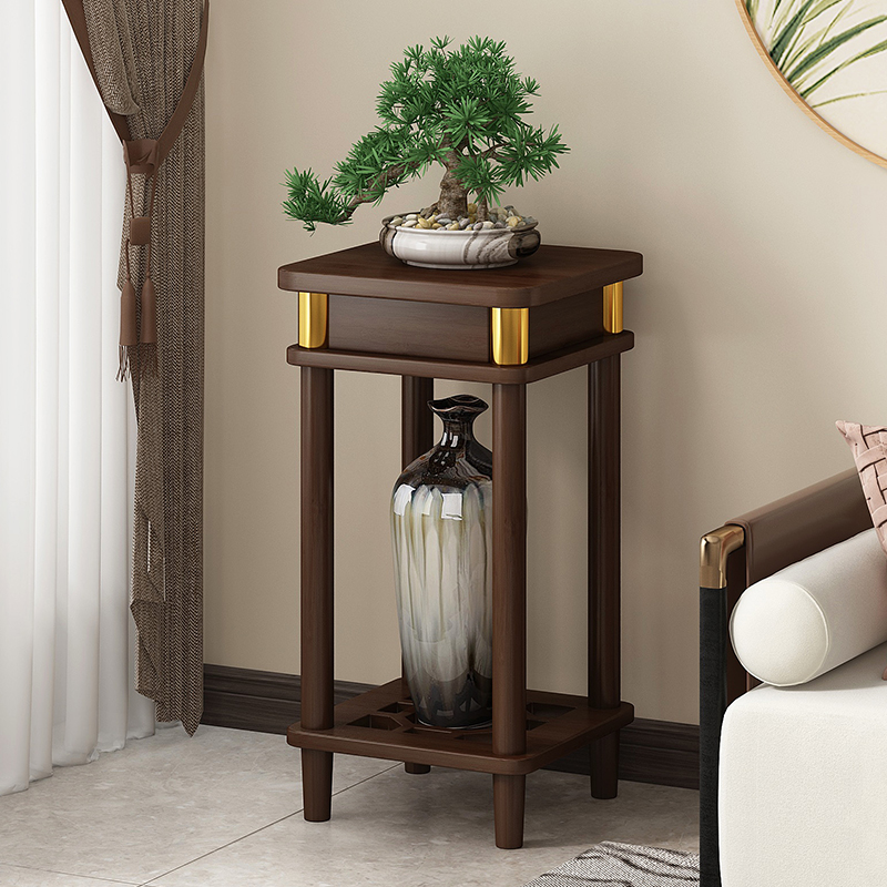 中式花架客厅落地置物架非实木多层花盆底架2024新款盆栽摆放架子