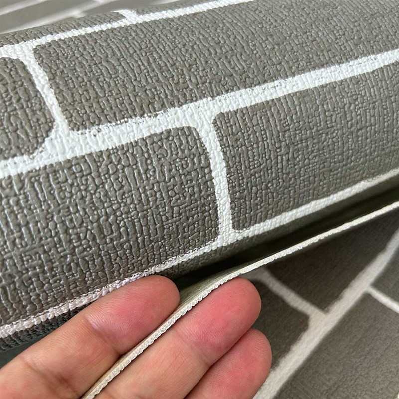 水泥墙毛坯房壁纸加厚掉灰墙专用墙纸自粘墙裙饭店装修砖纹墙贴纸