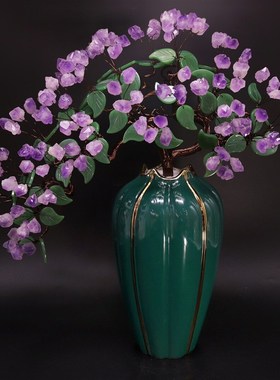 紫水晶发财树摇钱树客厅招财酒柜玄关装饰品开业结婚乔迁新居送礼