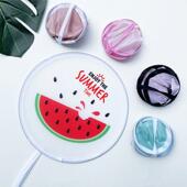 日式 圆形便携随身绫绢可爱少女心学生折叠团扇定制 迷你小扇子夏季