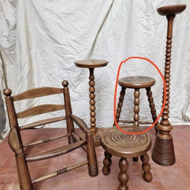 定制法国中古小木凳法式奶牛凳复古木质矮胖圆凳半圆凳木质实木凳,住宅家具,矮凳,淘宝优惠券,粉丝福利购,淘宝优惠卷