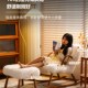 日式 单人沙发躺椅羊羔毛家用卧室客厅小户型设计师实木懒人摇摇椅