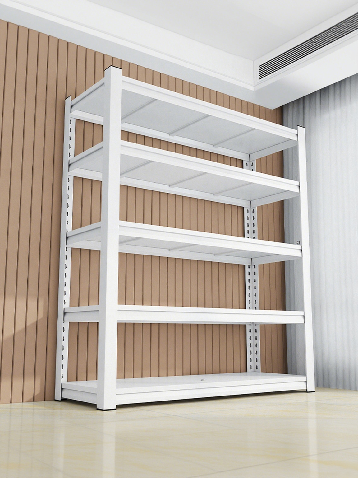 家用货架置物架落地多层储藏间阳台快递杂物收纳架钢制超市展示架