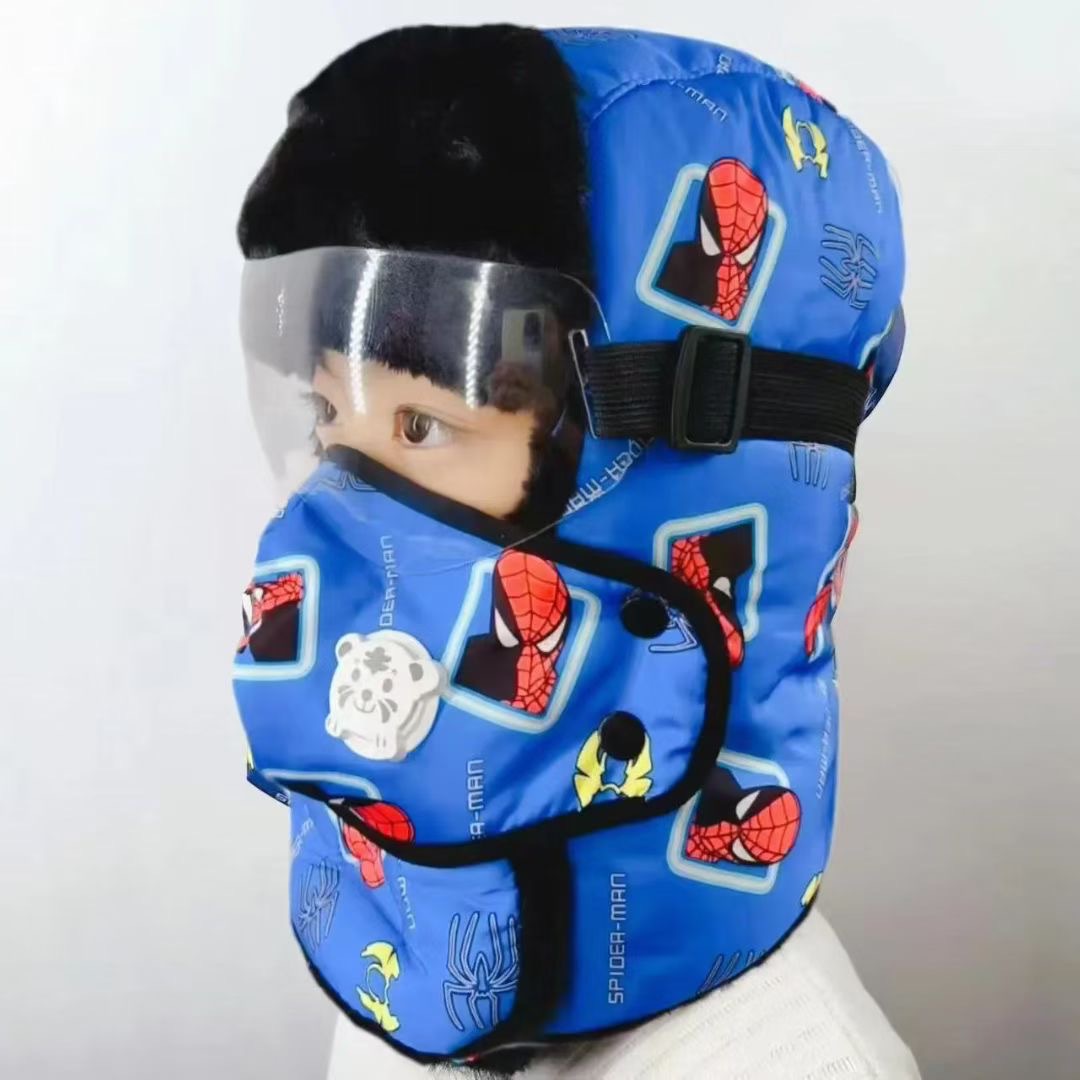 儿童帽子男孩雷锋帽女童冬季骑车