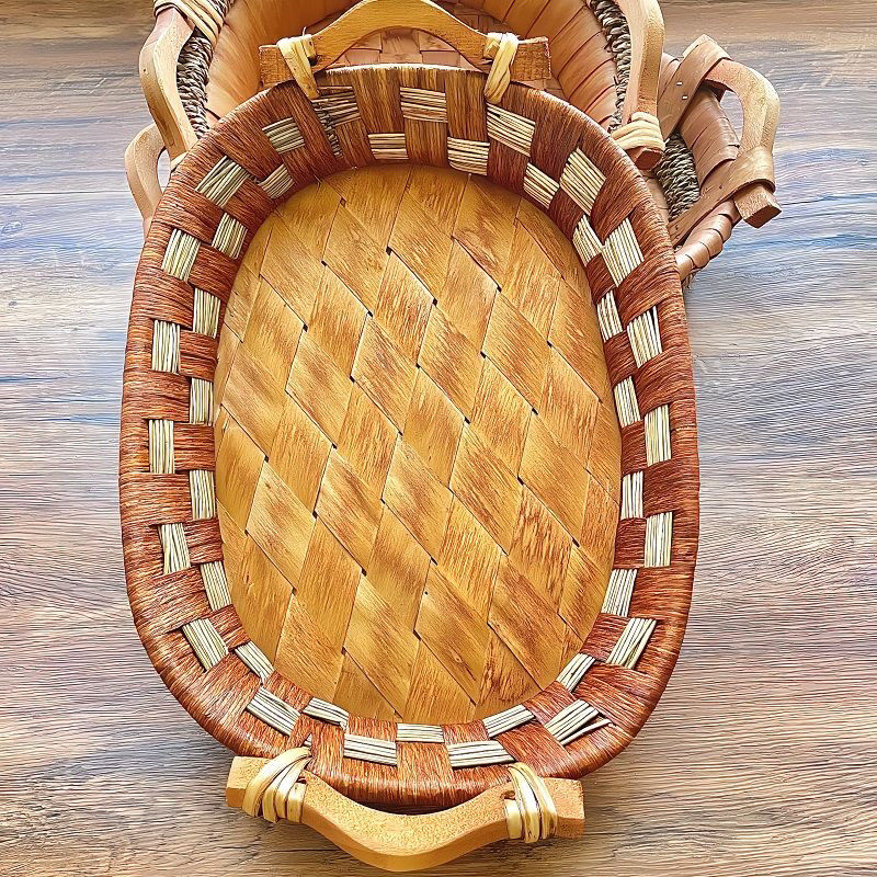 复古手工编织面包篮水果点心收纳盘家用杂物收纳篮筐木编藤编客厅,收纳整理,其他收纳篮,淘宝优惠券,粉丝福利购,淘宝优惠卷