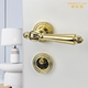 法式 复古门锁室内金色把手奶油风磁吸静音分体锁家用卧室木门锁