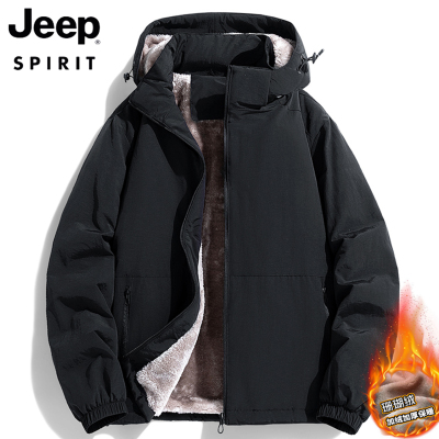 加绒加厚外套男款秋冬季大码