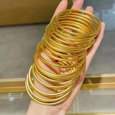 金包银古法传承素圈实心手镯金包银手镯素圈轻奢送女友送妈妈礼物