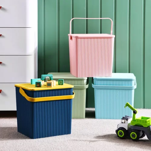 方形收纳桶玩具收纳桶水桶凳篮手提洗浴澡储物桶带盖可坐钓鱼桶