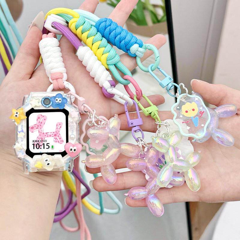 适用华为儿童手表表带5X/5Xpro挂脖绳4X/4Pro/3X/3Pro/3S吊坠套壳