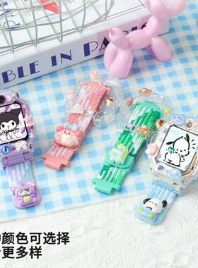 适用小天才W2131AC电话手表Z7表带Z6A磁吸Z5编织柔软透气卡通腕带