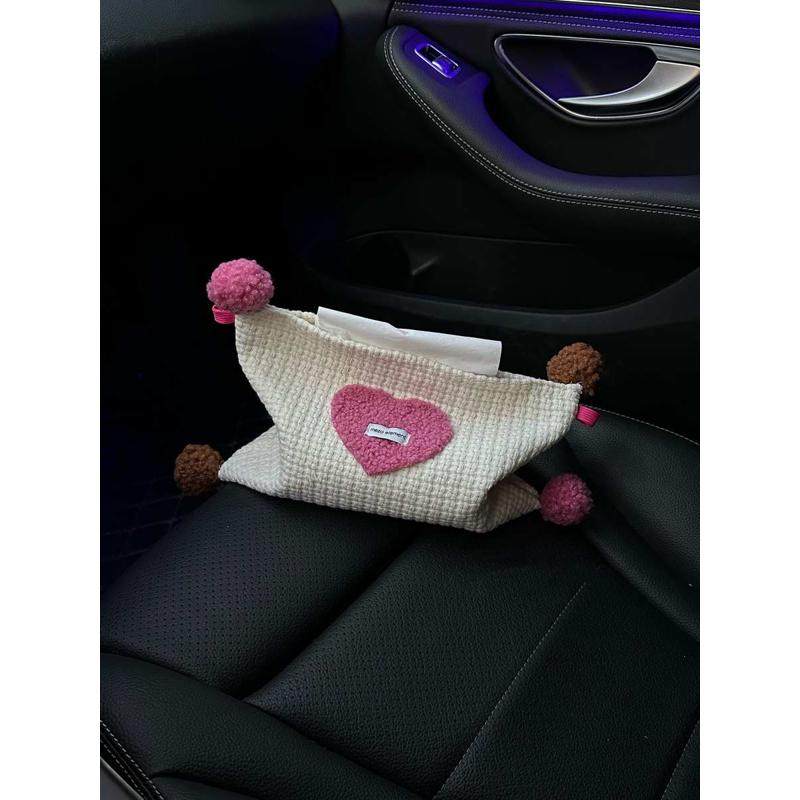 可爱桃心汽车纸巾盒车载抽纸盒收纳少女心新车礼物布艺纸巾盒桌面,汽车用品/电子/清洗/改装,车用纸巾盒/套,淘宝优惠券,粉丝福利购,淘宝优惠卷