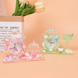 嘀嗒小时钟新款创意手工制作材料包奶油胶水晶胶闹钟儿童diyEC54