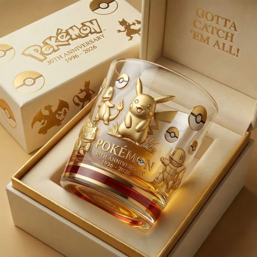 Pokemon 30th Anniversary 1996-2026 Whiskey Glass宝可梦30周年