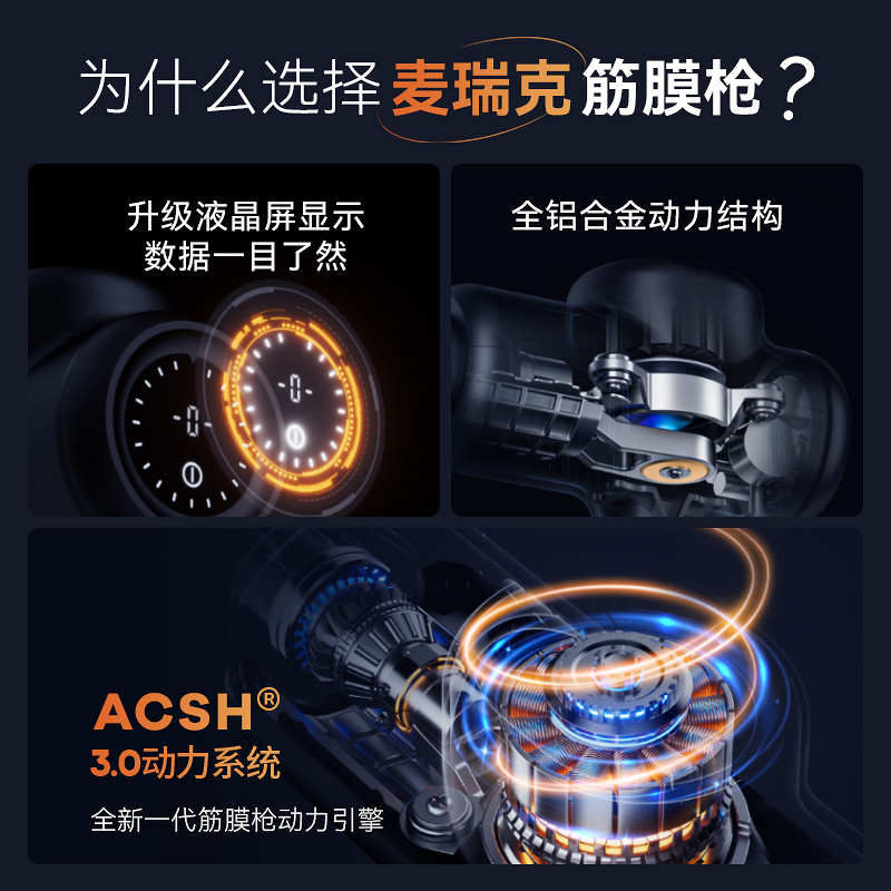 麦瑞克专业训练级筋膜枪小腿肌肉放松器电动按摩仪颈膜枪静音9D