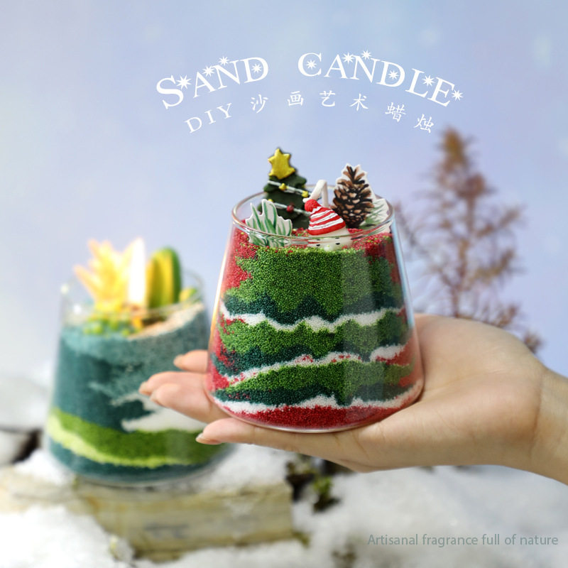 diy沙画香薰蜡烛礼盒手工