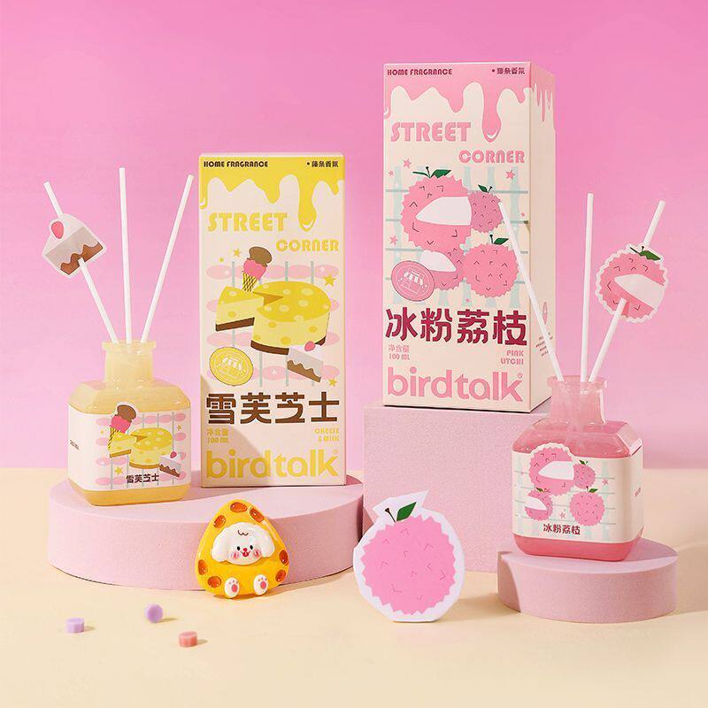 birdtalk香薰布尔桃街角系列无火香薰挥发液家用厕所摆件藤条香氛