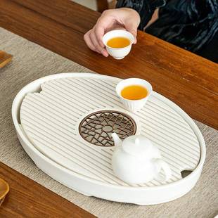 陶盘小型家用约茶台茶具托盘储排水瓷XYIQQGGR双用简干茶泡台茶海