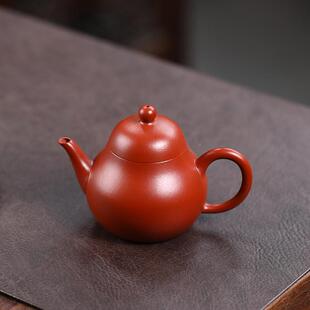 宜兴紫砂壶原朱泥水壶小容量家用泡矿茶壶手工小品101832朱秋茶具